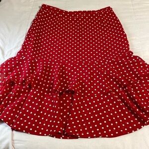 Emma James Red and White Asymmetrical Skirt